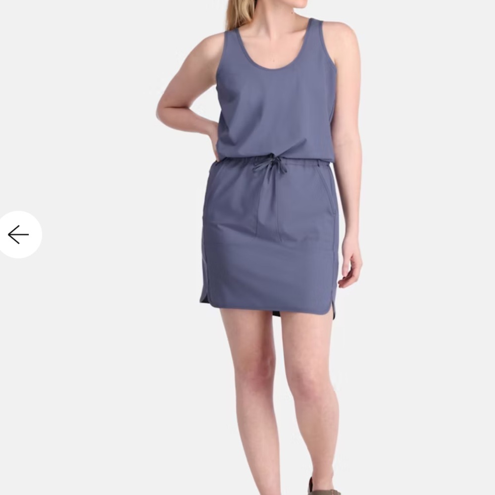 NWT Kari Traa Ruth Sleeveless Tankdress in Moon Blue Packable Travel Lightweight